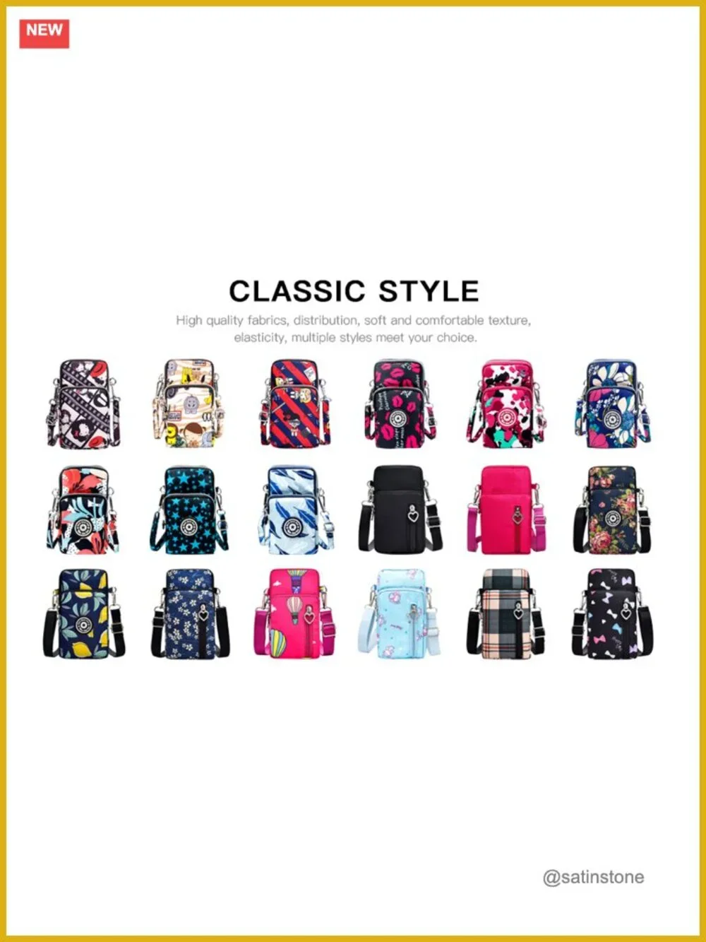Lightweight Nylon Small Crossbody Bag with Adjustable Strap, Travel Pouch for
